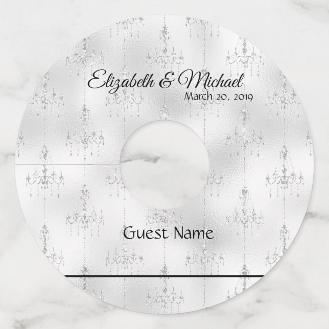 Wine Glass Tags Identifier Wedding Chandelier (Front)