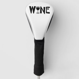 Wine Glass Text Golf Head Cover