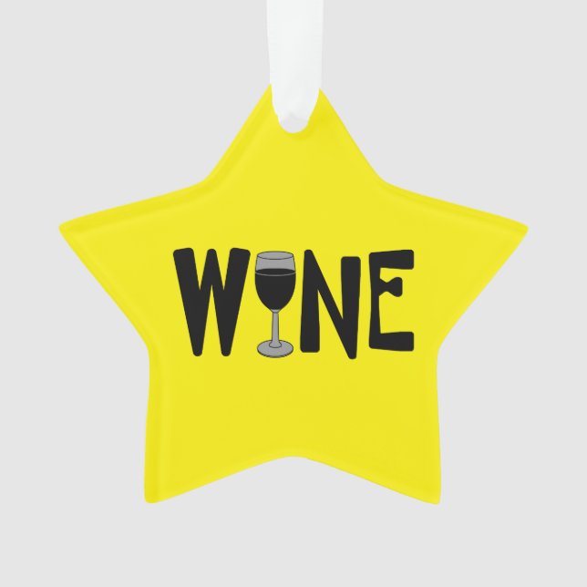 Wine Glass Text Ornament (Front)