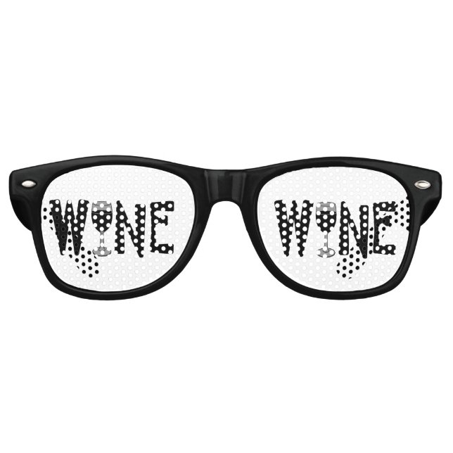 Wine Glass Text Retro Sunglasses (Front)