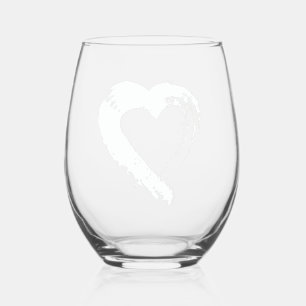 Wine Glass Tourmaline White Moon Heart