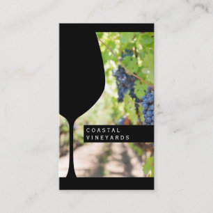 Wine Glass   Vineyard   Sommelier Tasting Business Card