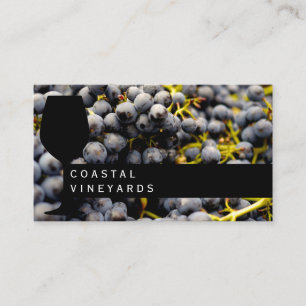 Wine Glass   Vineyard   Sommelier   Wine Grapes Business Card