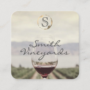 Wine Glass   Vineyard Square Business Card