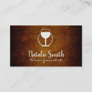 Wine Glass   Vintage Background Business Card