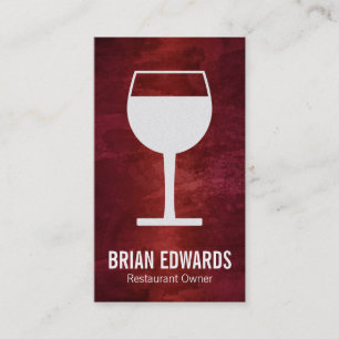 Wine Glass / white   Full (Artistic Red) Business Card