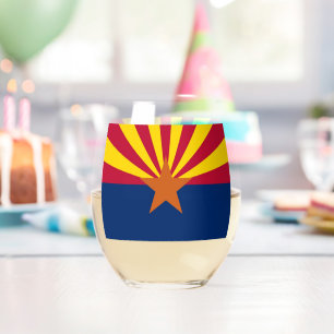 Wine Glass with flag of Arizona, USA