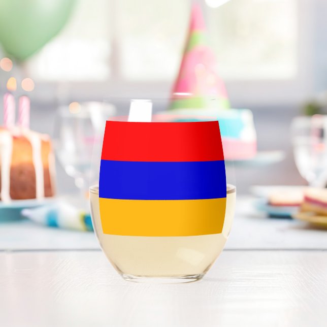 Wine Glass with flag of Armenia (Insitu (Birthday))