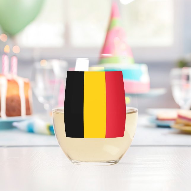 Wine Glass with flag of Belgium (Insitu (Birthday))