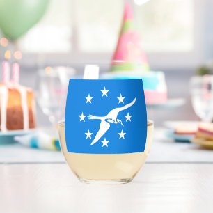 Wine Glass with flag of Corpus Christi, USA