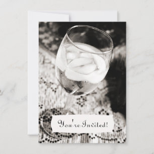 Wine Glass with Ice Water Invitation