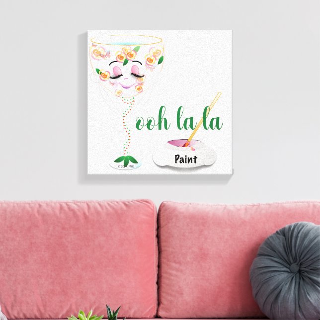 Wine Glass with Personality Canvas Print (Insitu(LivingRoom))