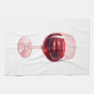 Wine Glass with Red Lips Cocktail Napkins
