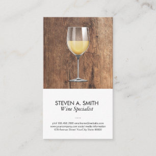 Wine Glass   Wood Business Card