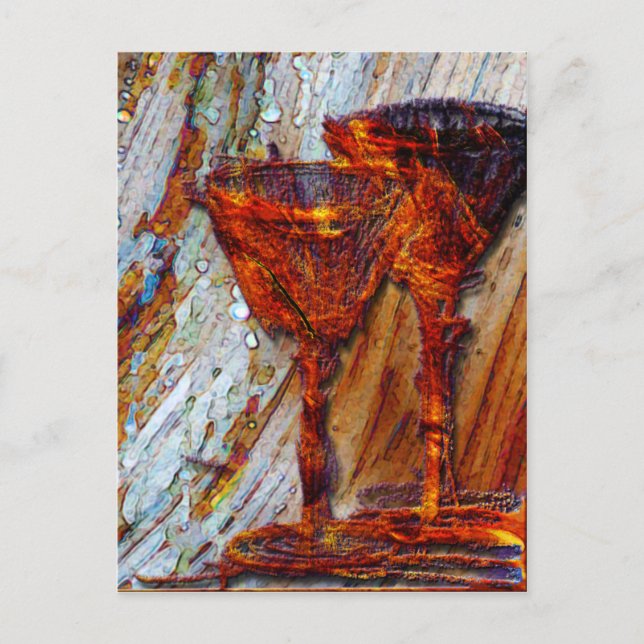 Wine Glasses Abstract Design Texture Postcard (Front)