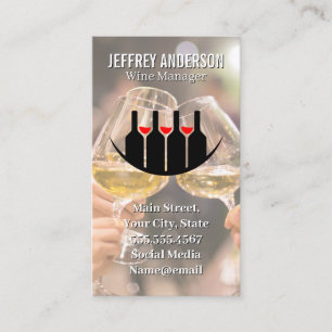 Wine Glasses and Bottles Vineyard Business Card