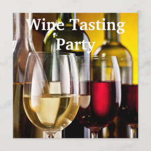 Wine Glasses Bottles Wine Tasting Party Invitation