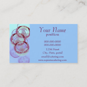 wine glasses catering business card template