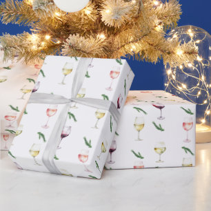 Wine glasses Christmas Novelty wrapping paper