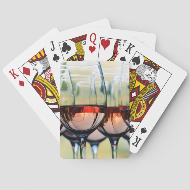 Wine Glasses Filled with Mount Hood Playing Cards (Back)
