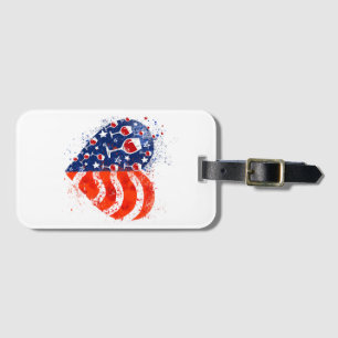 Wine Glasses Heart 4th of July Patriotic American  Luggage Tag
