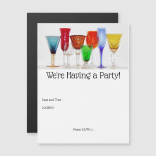 Wine Glasses Magnetic Invitation