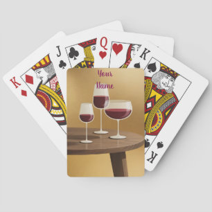 Wine Glasses On Table Your Name Card Deck 
