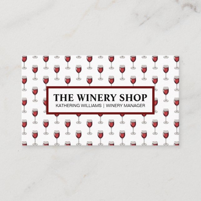 Wine Glasses Pattern | Winery  Appointment Card (Front)