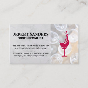 Wine Glasses   Red Wine Glass Splash Business Card