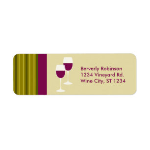Wine Glasses Return Address Label