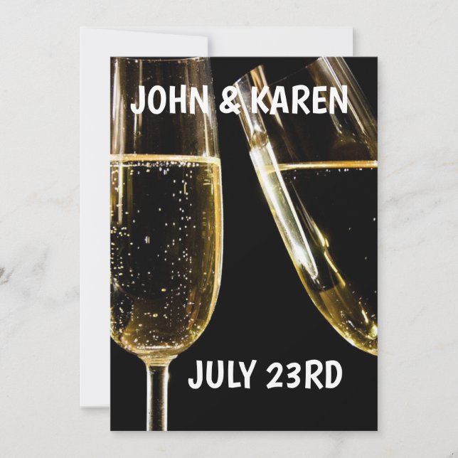 WINE GLASSES WEDDING INVITATIONS (Front)