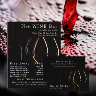 Wine Glasses, Wine Bar/Winery Business Card