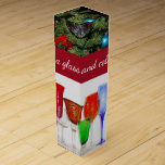 Wine Glasses Wine/Glass Box - Raise a glass<br><div class="desc">colourful glasses wine bottle box with "raise a glass and celebrate"</div>