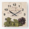 wine glasses with grapes kitchen clock