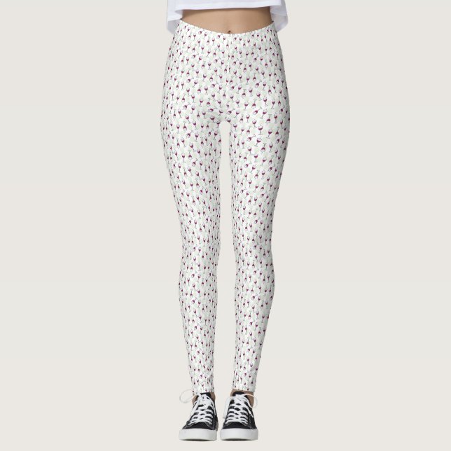 Wine Glasses with Whimsical Bubbles  Leggings (Front)