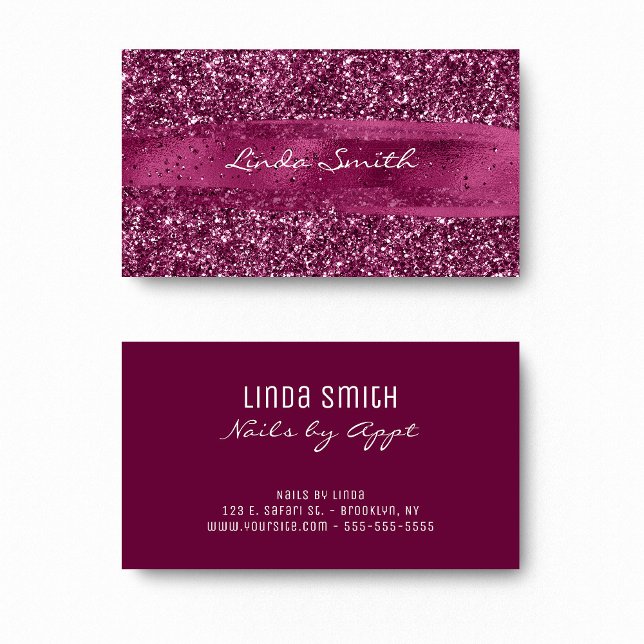 Wine Glitter and Brush Stroke Business Card (Wine Glitter and Brush Stroke Business Card)