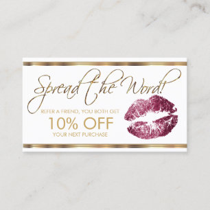 Wine Glitter Lipstick Business Referral Card