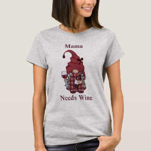 Wine Gnome Mama Needs Wine Personalise Funny T-Shirt