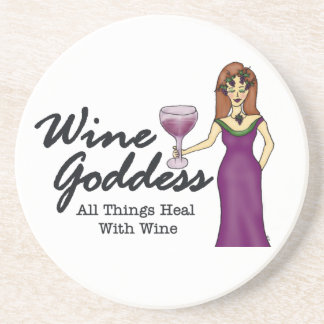 Wine Goddess "All Things Heal..." Coaster