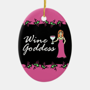 Wine Goddess Divine Grapevine Garland Ceramic Tree Decoration