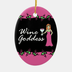 Wine Goddess Divine Grapevine w/Custom Message Ceramic Tree Decoration