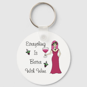 Wine Goddess Simply Divine "Better With Wine" Key Ring