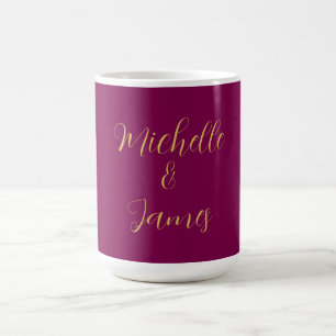 Wine & Gold Colors Professional Trendy Modern Coffee Mug