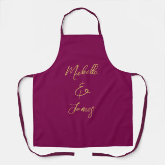 Wine & Gold Colours Professional Trendy Modern Apron