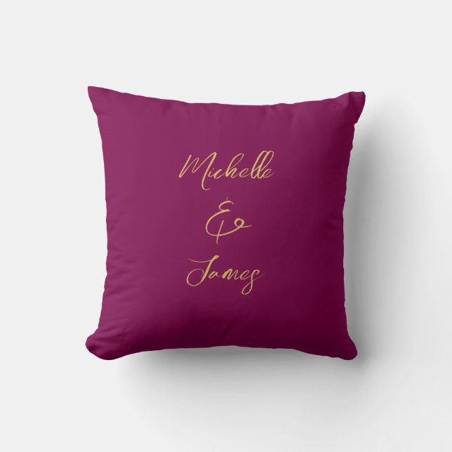 Wine & Gold Colours Professional Trendy Modern Cushion (Front)
