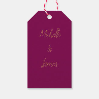 Wine & Gold Colours Professional Trendy Modern Gift Tags