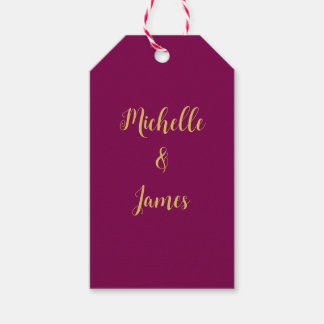 Wine & Gold Colours Professional Trendy Modern Gift Tags