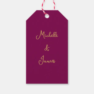 Wine & Gold Colours Professional Trendy Modern Gift Tags