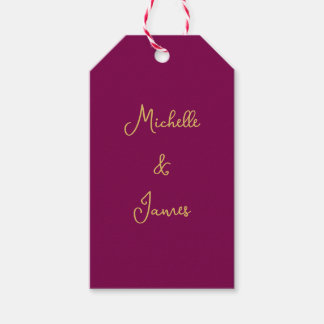 Wine & Gold Colours Professional Trendy Modern Gift Tags