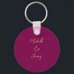 Wine & Gold Colours Professional Trendy Modern Key Ring<br><div class="desc">Represent yourself with this modern,  elegant design. This template can be customised to meet all professional occupations.</div>